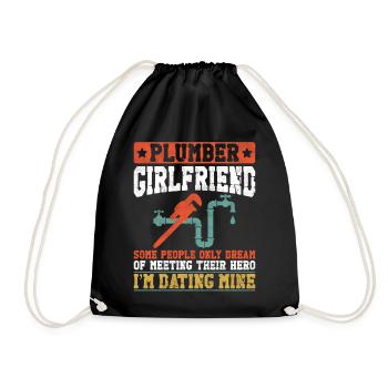 Plumbing Plumber Girlfriend - Drawstring Bag - black - Front