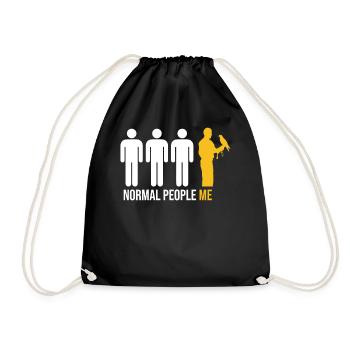 Falconer Falconry Birding Normal People Me - Drawstring Bag - black - Front
