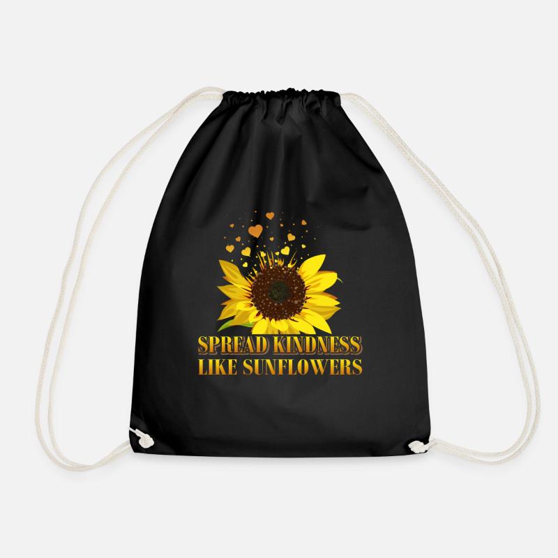Sunflower Motivation - Drawstring Bag - black