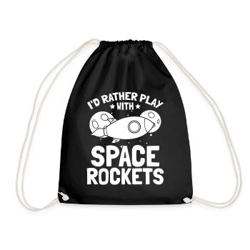 Voyages spatiaux aérospatiaux - Je préfère jouer avec Spac - Sac de sport léger - noir - Devant