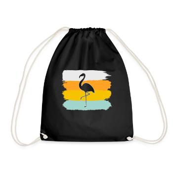 Flamant rose Rétro - Sac de sport léger - noir - Devant