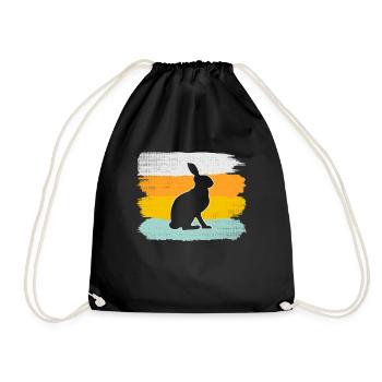 Lapin Rétro - Sac de sport léger - noir - Devant