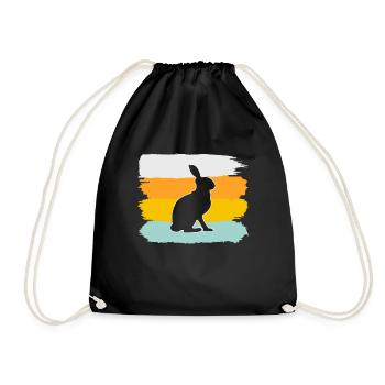 Lapin Rétro - Sac de sport léger - noir - Devant