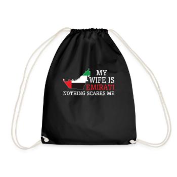 Nothing Scares Me Emirati Wife United Arab - Drawstring Bag - black - Front