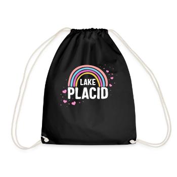 Lake Shirt, Lake Placid Rainbow Retro Tee, - Turnbeutel - Schwarz - Vorne