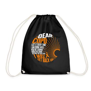 COPD Awareness Shirt, lieber COPD Ich komme zurück - Turnbeutel - Schwarz - Vorne