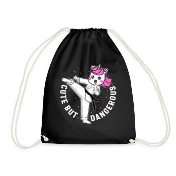 Chemise de fille de karaté, mignonne mais dangereuse mignonne - Sac de sport léger - noir - Devant