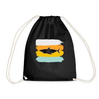 Requin rétro - Sac de sport léger - noir - Devant