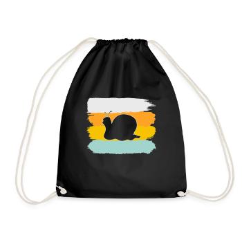 Snail Retro - Drawstring Bag - black - Front