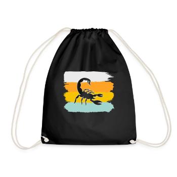 Scorpio Retro - Drawstring Bag - black - Front