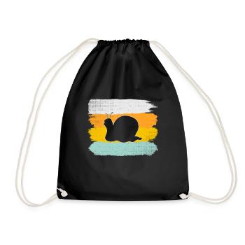 Snail Retro - Drawstring Bag - black - Front