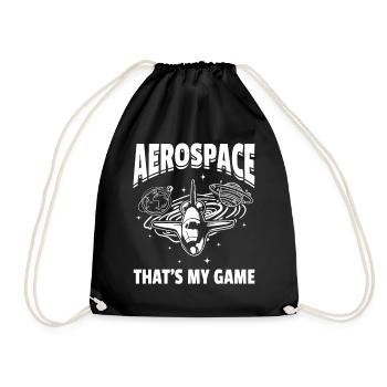 Aerospace That's My Game - Aerospace Space Ship - Drawstring Bag - black - Front