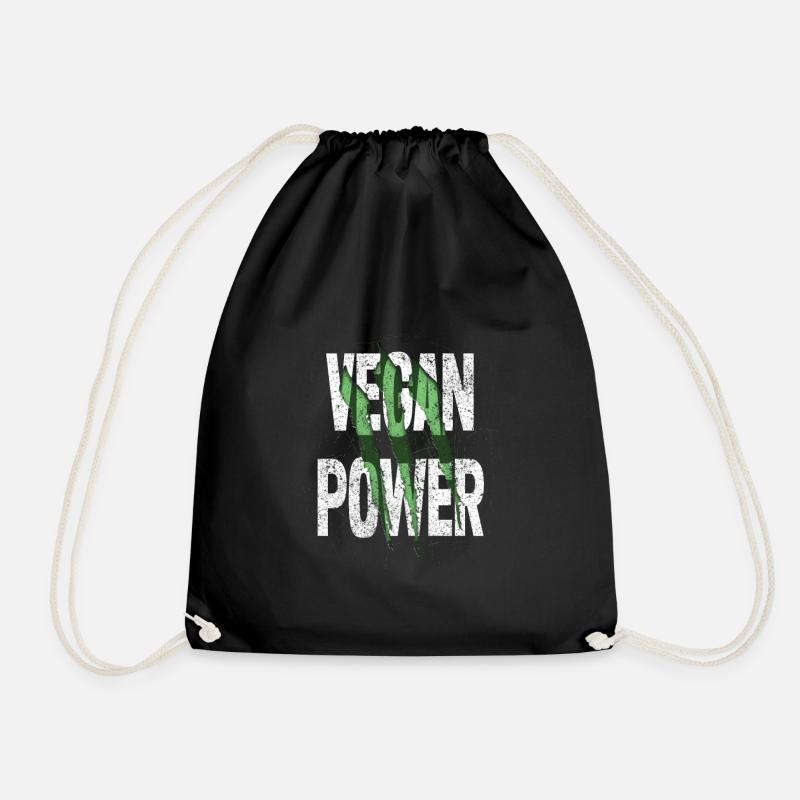Vegan Power - Drawstring Bag - black