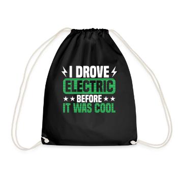EV Charger Drove Electronic Vehicles Before It Was - Drawstring Bag - black - Front