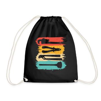 Plumbing Plumber Tools Pipe Wrench - Drawstring Bag - black - Front