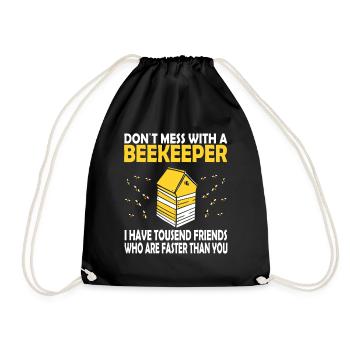 Imker & Bienenliebhaber Imkerei - Turnbeutel - Schwarz - Vorne