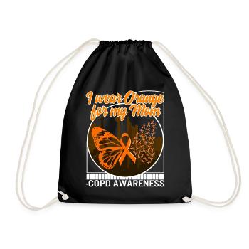 COPD Awareness Shirt, ich trage Orange für meine Mutter - Turnbeutel - Schwarz - Vorne