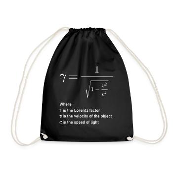 Lorentz Factor of Special Relativity Mathematical - Drawstring Bag - black - Front