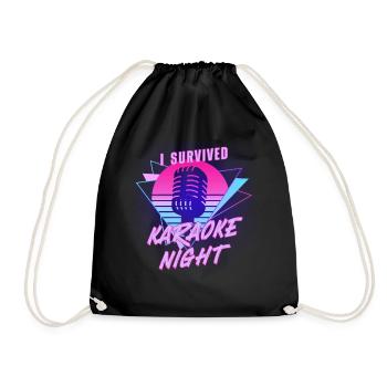 Karaoké Chanteur 80s Rétro I - Sac de sport léger - noir - Devant