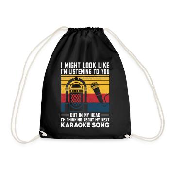 Karaoke Singer Vintage Retro I - Turnbeutel - Schwarz - Vorne