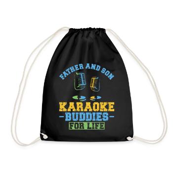 Karaoke Singer Dad Father And Son - Turnbeutel - Schwarz - Vorne