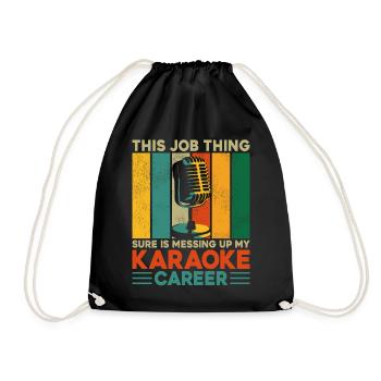 Karaoke Singer Retro Vintage This - Turnbeutel - Schwarz - Vorne