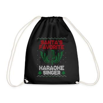 Karaoké Chanteur Noël moche - Sac de sport léger - noir - Devant