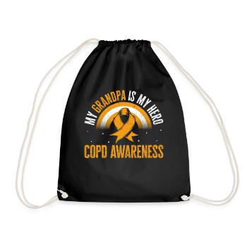 COPD Awareness Shirt, mein Opa ist mein Held - Turnbeutel - Schwarz - Vorne