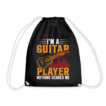 I'm A Guitar Player Nothing Scares Me - Musician G - Drawstring Bag - black - Front