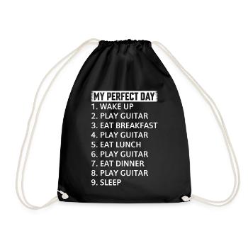 Music Guitarist - My Perfect Day Guitar Player Day - Turnbeutel - Schwarz - Vorne
