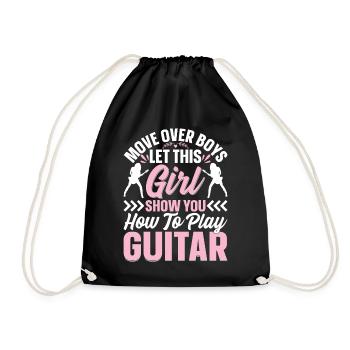 Guitarist Guitar Player Girls - Girl Guitar Player - Drawstring Bag - black - Front