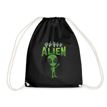ILY Alien ASL Gebärdensprache - Turnbeutel - Schwarz - Vorne