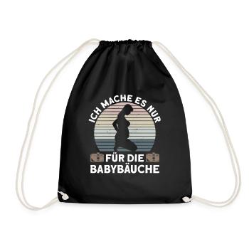 Babybauch Schwangerschaft Fotografin Fotografie - Turnbeutel - Schwarz - Vorne