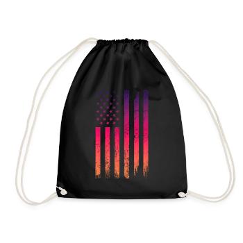Usa Flag Vintage - Drawstring Bag - black - Front