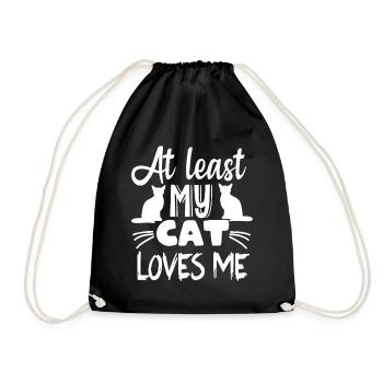 Au moins mon chat m’aime - Drôle de chat disant - Sac de sport léger - noir - Devant
