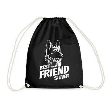Schäferhund - bester Freund - Hundebesitzer - Turnbeutel - Schwarz - Vorne