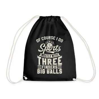 Lustiges Bowling Gruppenoutfit und cooles Bowling - Turnbeutel - Schwarz - Vorne