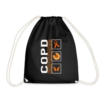 COPD Awareness Shirt, COPD Orange Ribbon - Turnbeutel - Schwarz - Vorne