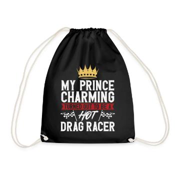 Drag Racing Race Car Girlfriend - Drawstring Bag - black - Front