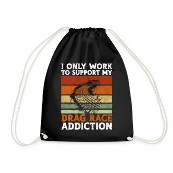 Drag Racing Race Car Retro Vintage - Drawstring Bag - black - Front