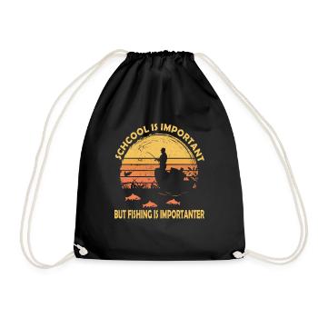 Drôle de conception de pêche Pêcheur - Sac de sport léger - noir - Devant