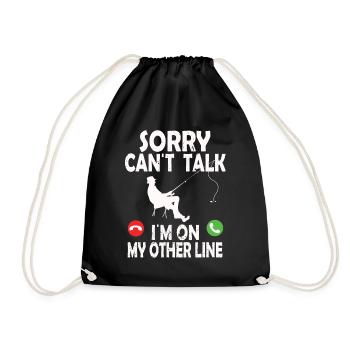 Funny Fishing Design Fisherman - Drawstring Bag - black - Front