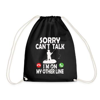 Funny Fishing Design Fisherman - Drawstring Bag - black - Front
