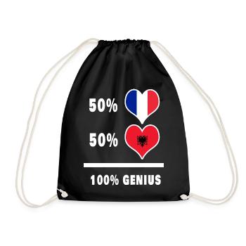 Albania and France 100% genius - Drawstring Bag - black - Front