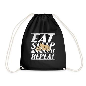 Food Sleeping Motorbike - Drawstring Bag - black - Front