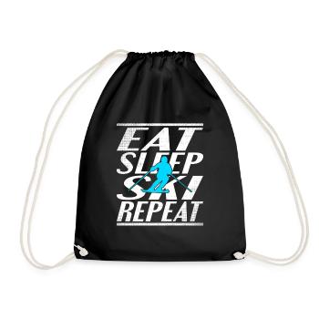 Food Sleeping Ski - Drawstring Bag - black - Front