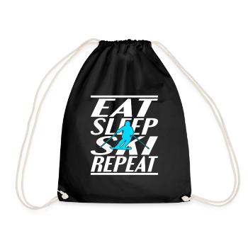 Food Sleeping Ski - Drawstring Bag - black - Front