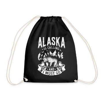 Alaska Gift Kids Men Women USA Nature Ice Cream - Drawstring Bag - black - Front
