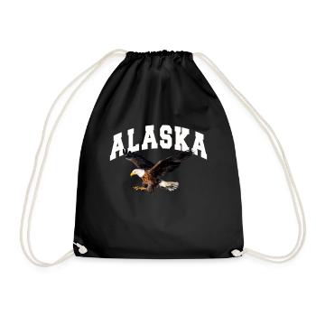 Alaska Gift USA Nature Bear Denali Grizzly Forest - Drawstring Bag - black - Front