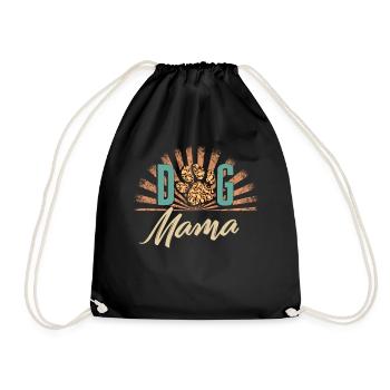 Chemise mère, chien maman léopard patte imprimé tee-shirt, maman - Sac de sport léger - noir - Devant